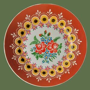 Vintage 1950s Hand-Painted TK Thun Plate from Czechoslovakia